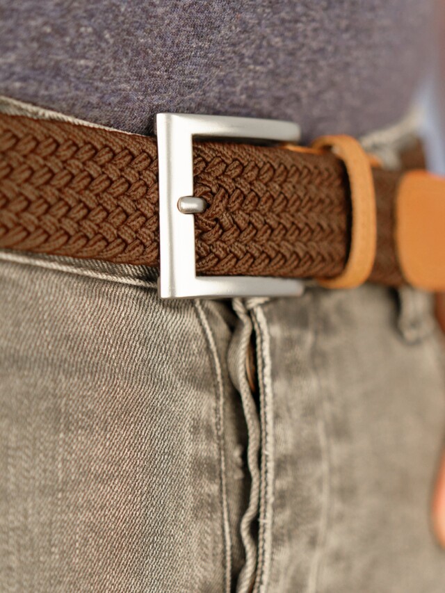 Pierrot - Ceinture Tressée Marron – Marron / L (44-52)