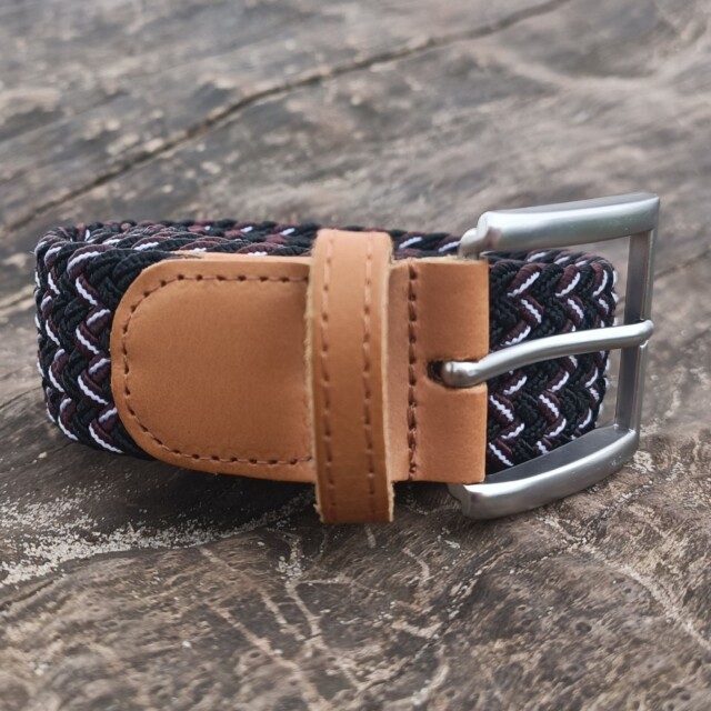 Pierrot - Ceinture Tressée Noir et Rouge – Noir / L (44-52)