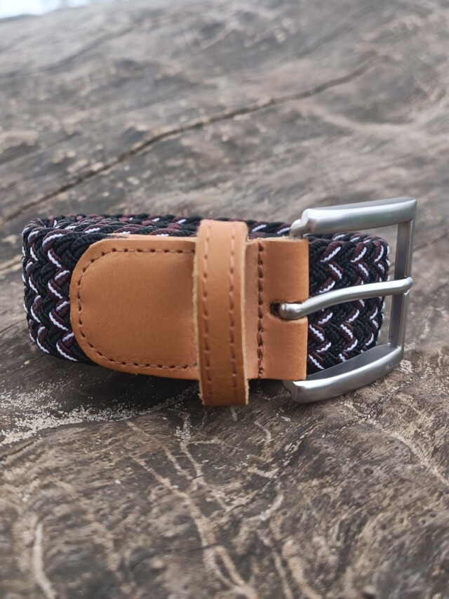 Pierrot - Ceinture Tressée Noir et Rouge – Noir / L (44-52)