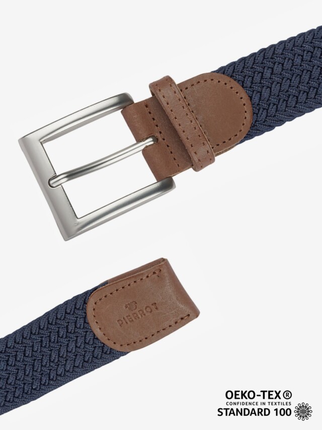 Pierrot - Ceinture Tressée Bleu marine – Bleu / L (44-52)