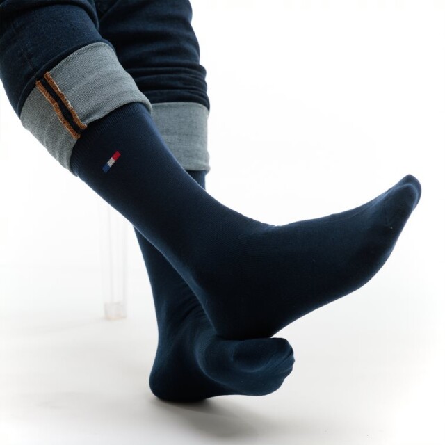PALÂBA - Chaussette française - Bleu marine – 43/46
