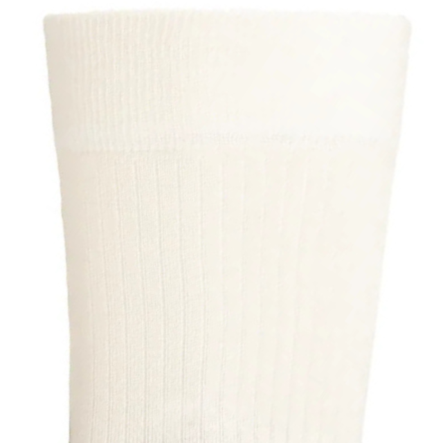 Maison Broussaud - Les côtelées fines - chaussettes homme - coton écru – 43/46 / ECRU