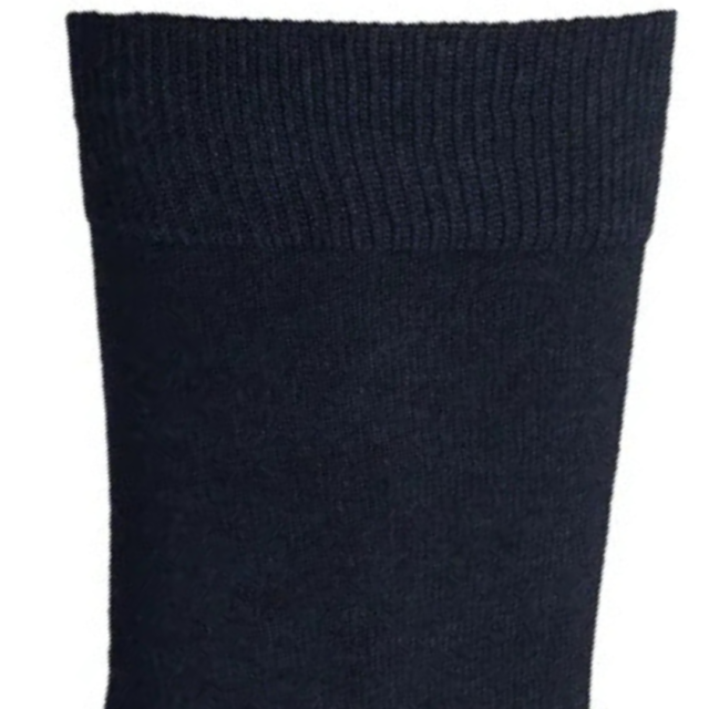Maison Broussaud - Les Côtelées Fines - chaussettes homme - coton marine – 43/46 / Marine