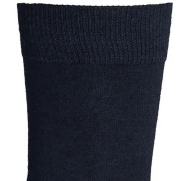 Maison Broussaud - Les Côtelées Fines - chaussettes homme - coton marine – 43/46 / Marine