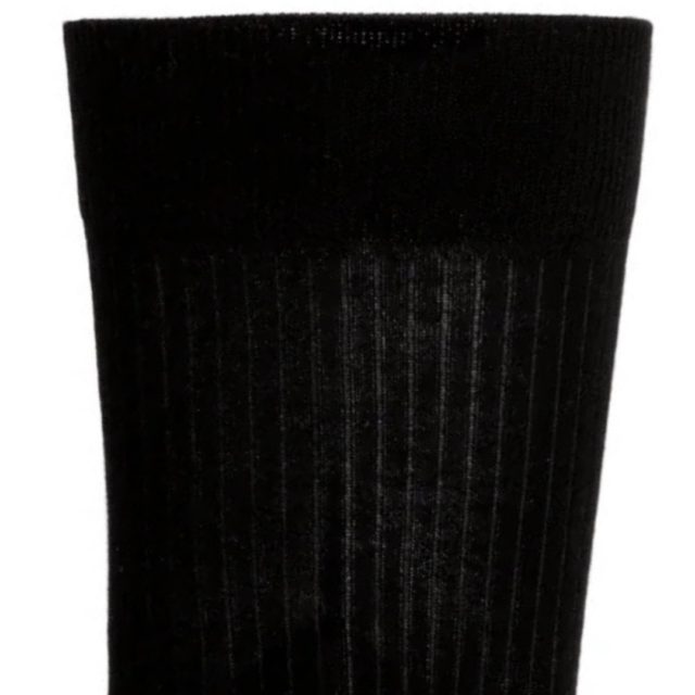 Maison Broussaud - Les côtelées fines - chaussettes homme - coton noir – 43/46 / NOIR