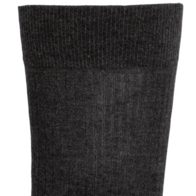 Maison Broussaud - Les côtelées fines - chaussettes homme - coton anthracite – 43/46 / ANTHRACITE