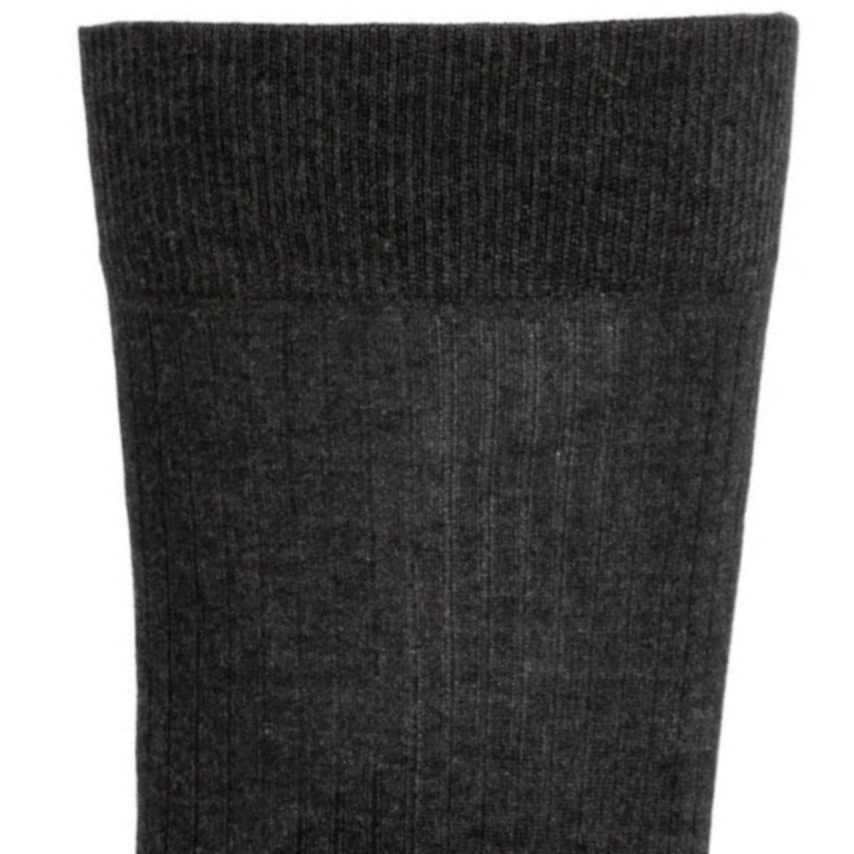 Maison Broussaud - Les côtelées fines - chaussettes homme - coton anthracite – 43/46 / ANTHRACITE