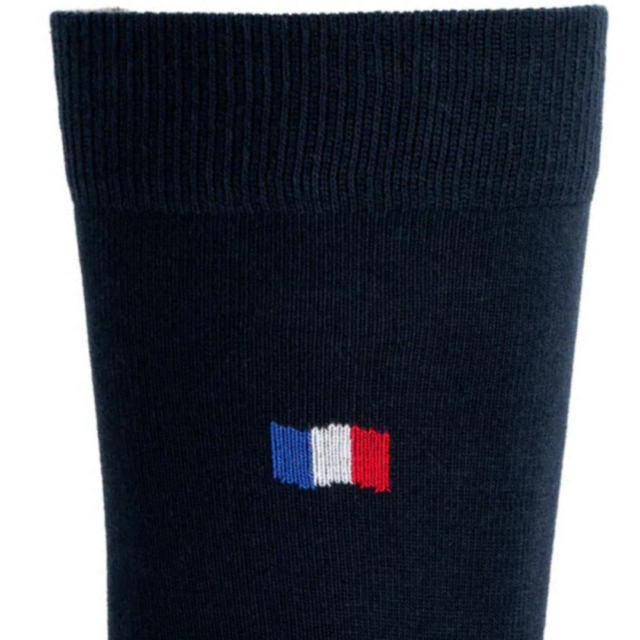 Maison Broussaud - Les Drapeaux - chaussettes homme - coton marine – 47/50 / Marine