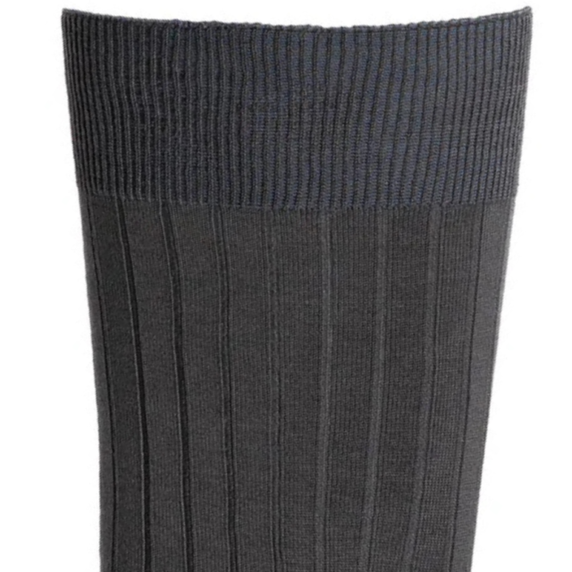Maison Broussaud - Les fils d'Ecosse - chaussettes homme - coton anthracite – 43/46 / ANTHRACITE