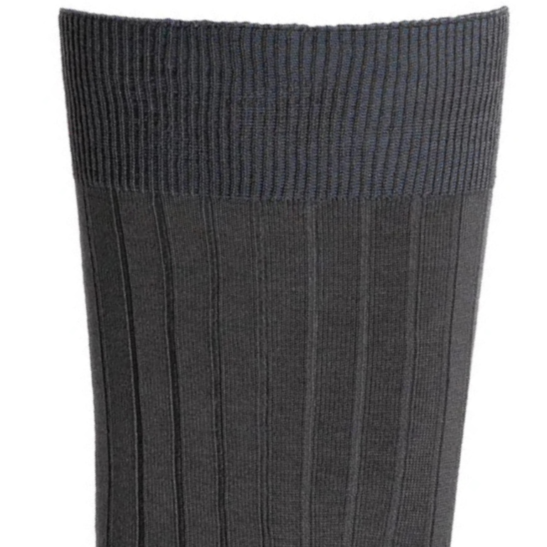 Maison Broussaud - Les fils d'Ecosse - chaussettes homme - coton anthracite – 43/46 / ANTHRACITE