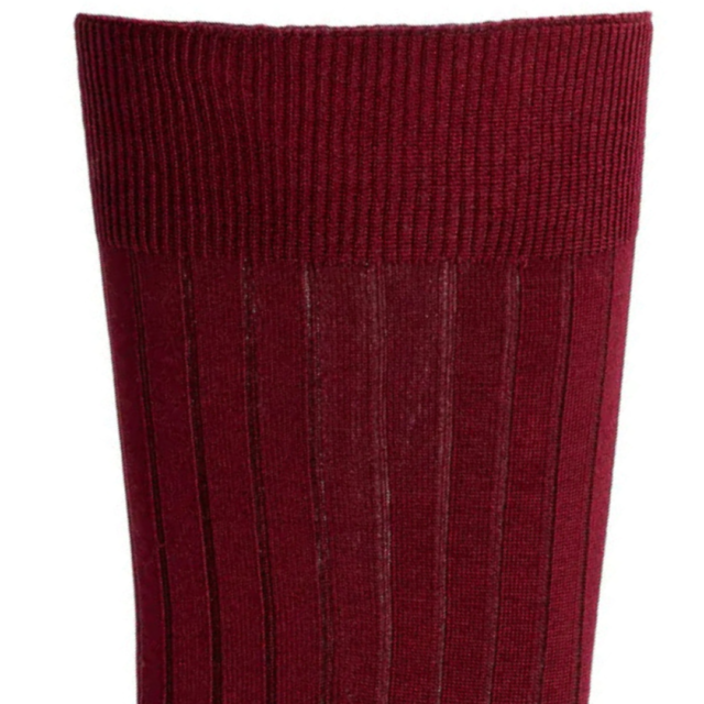 Maison Broussaud - Les fils d'Ecosse - chaussettes homme - coton bordeaux – 43/46 / BORDEAUX