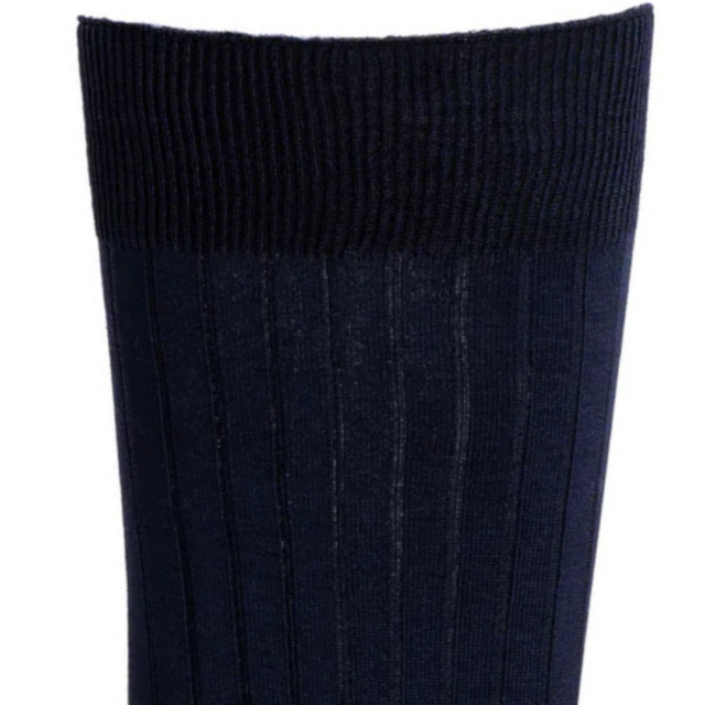 Maison Broussaud - Les fils d'Ecosse - chaussettes homme - coton marine – 43/46 / MARINE