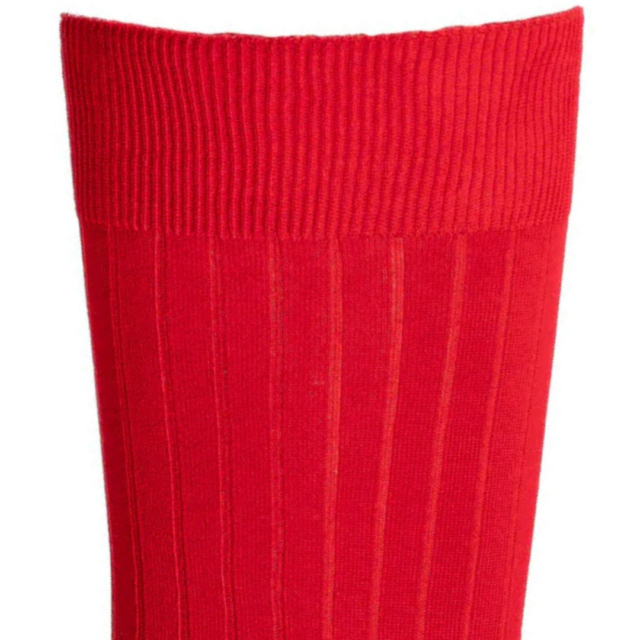 Maison Broussaud - Les fils d'Ecosse - chaussettes homme - coton rouge – 43/46 / ROUGE