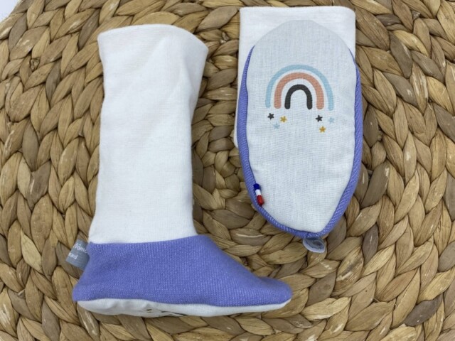 chaussons de portage violette Les Mômes des Dômes - Chaussons de portage Violette
