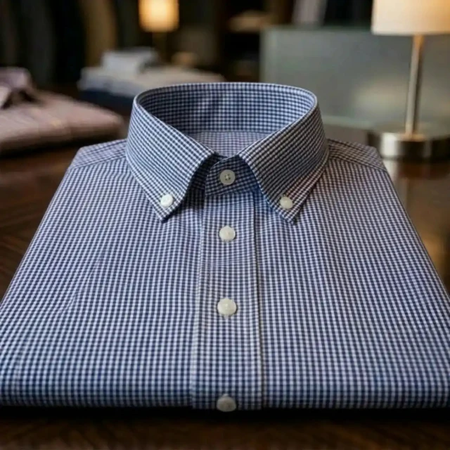 PALÂBA - Chemise à carreaux 100% popeline coton marine – 3XL