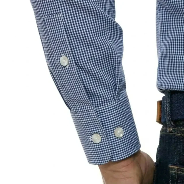 PALÂBA - Chemise à carreaux 100% popeline coton marine – 3XL