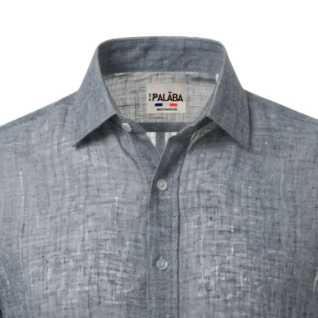 PALÂBA - Chemise lin aspect Denim coupe ajustée – 3XL
