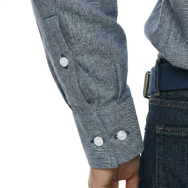 PALÂBA - Chemise lin aspect Denim coupe ajustée – 3XL