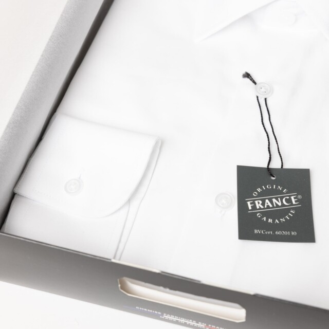 PALÂBA - Chemise popeline coton blanche col italien – XXXL