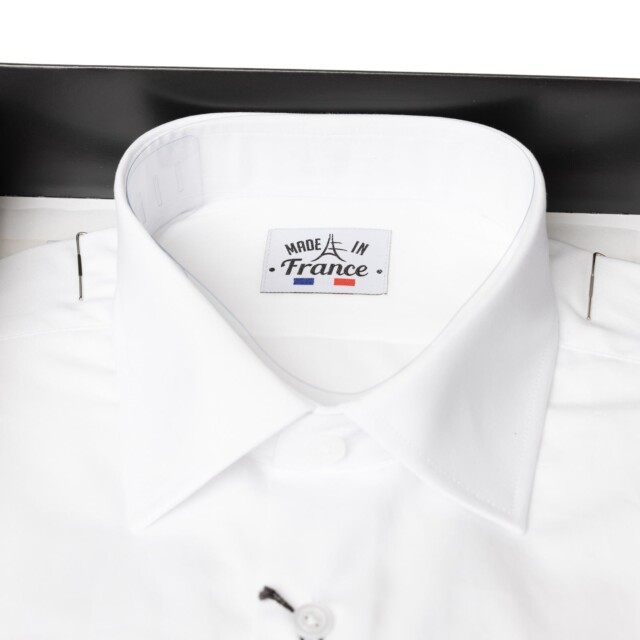 PALÂBA - Chemise popeline coton blanche col italien – XXXL