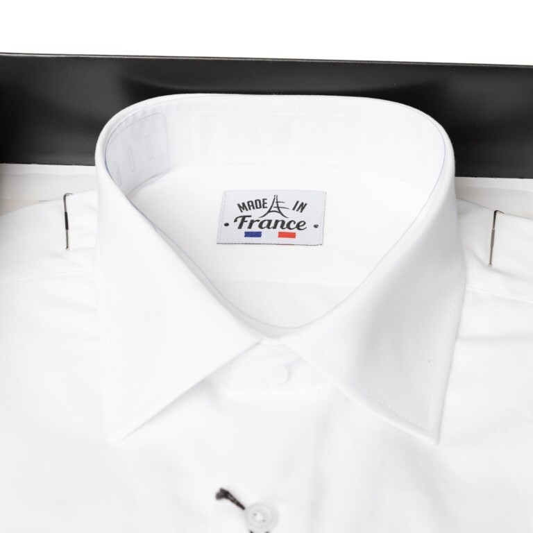 PALÂBA - Chemise popeline coton blanche col italien – XXXL