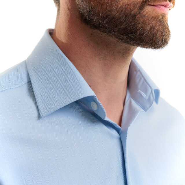 PALÂBA - Chemise col italien bleu ciel 100% coton – 3XL