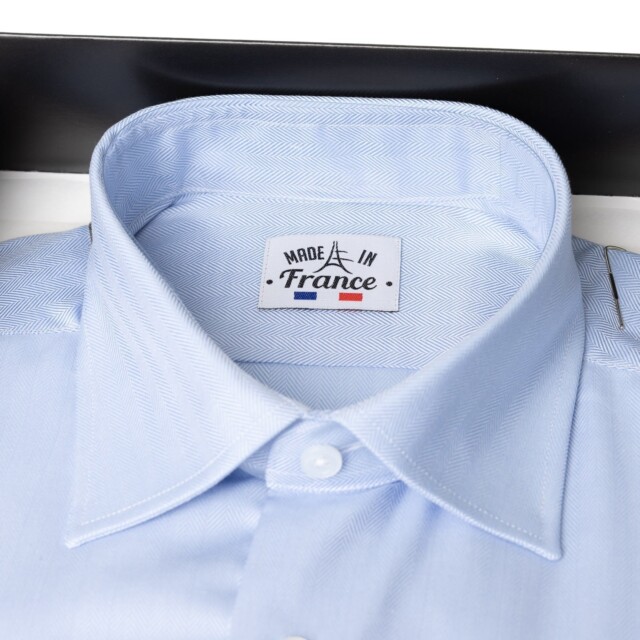 PALÂBA - Chemise col italien bleu ciel 100% coton – 3XL