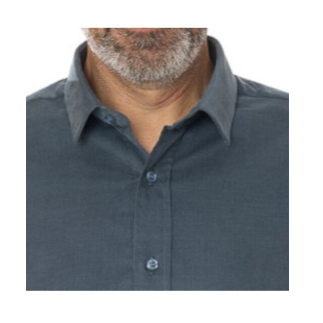 PALÂBA - Chemise micro velours ajustée Bleu – 3XL
