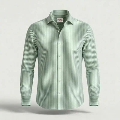 PALÂBA - Chemise à rayures vertes homme | Look estival – 3XL