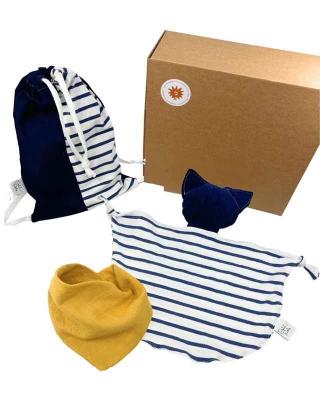 Petit Pote - Coffret naissance Doudou Bavoir