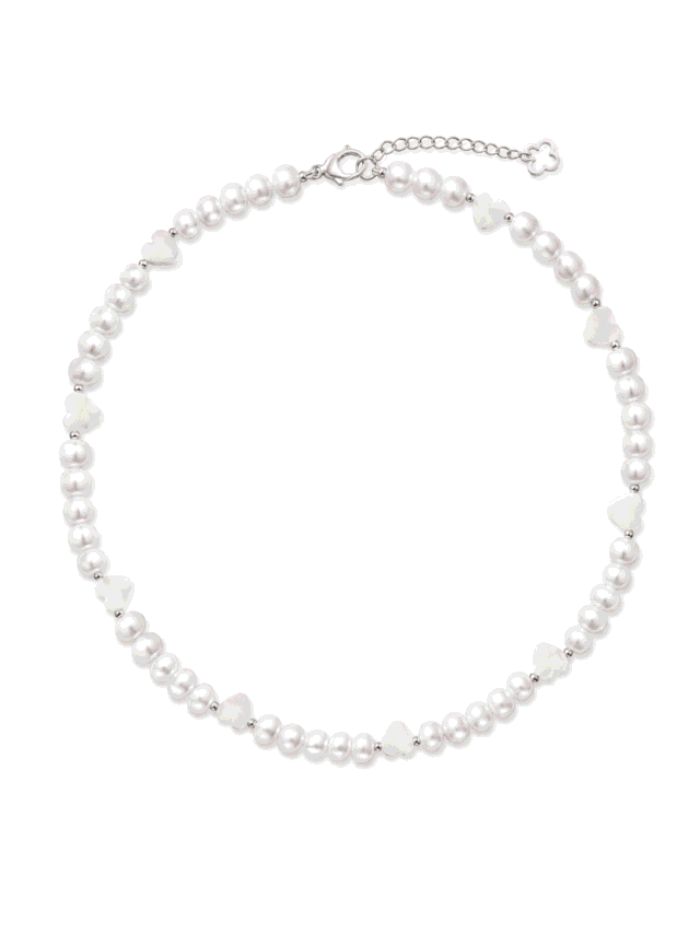 Collier Montmartre Perles de Culture et Nacre Coeurs par la marque NEIJE NEIJE - Collier Montmartre Perles de Culture et Nacre Coeurs