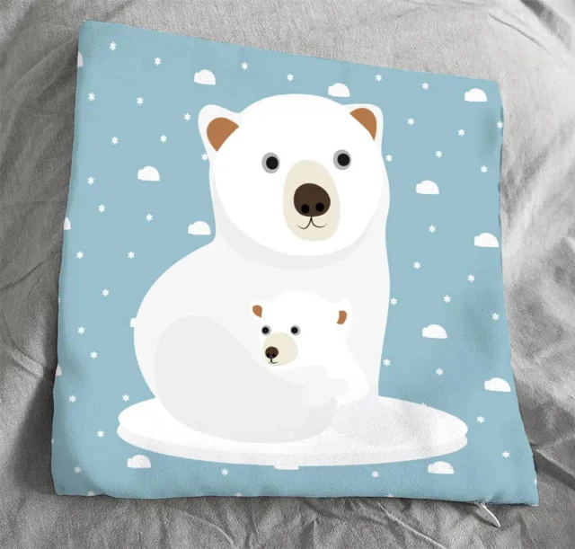 Coussin naissance personnalisé ours polaire – Collection Banquise par la marque L’Atelier BABY’SPHERE L’Atelier BABY’SPHERE - Coussin naissance personnalisé ours polaire – Collection Banquise