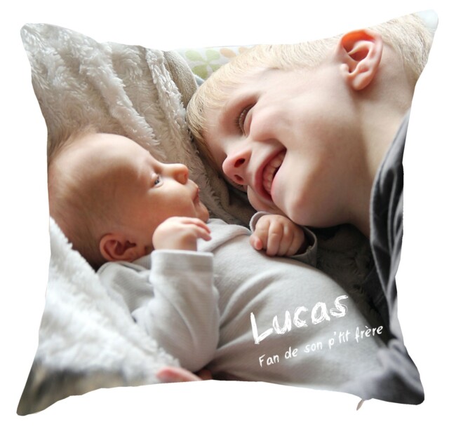 L’Atelier BABY’SPHERE - Coussin photo à personnaliser avec texte