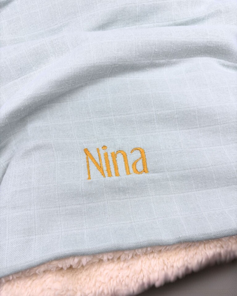 Petit Pote - Poncho bébé enfant personnalisé / Coton Bio – Taille unique / Carreaux
