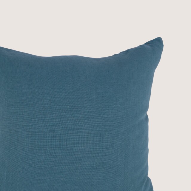 Dejorine - Housse de coussin en lin lavé - Bleu Niagara – 40x40cm