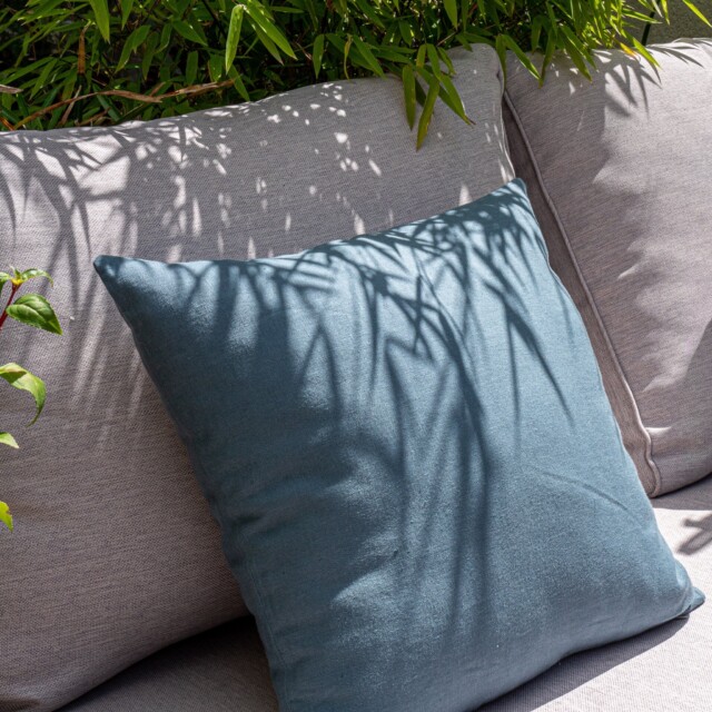 Dejorine - Housse de coussin en lin lavé - Bleu Niagara – 40x40cm