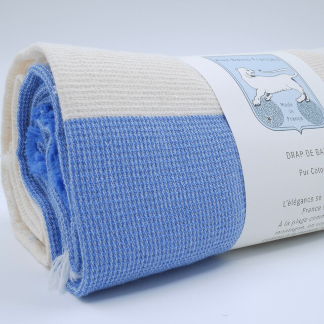 Aux Bains Français - Drap de Bain Bicolore – océan_