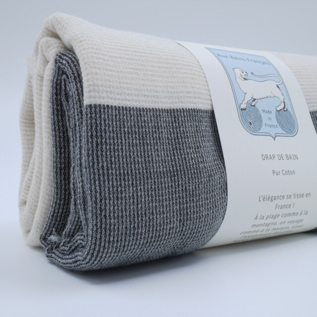 Aux Bains Français - Drap de Bain Bicolore – océan_