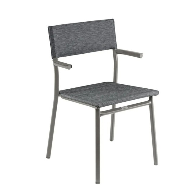 LAFUMA MOBILIER - Ensemble LAFUMA MOBILIER table de repas extensible et 8 fauteuils de jardin Oron ALU 8-10 personnes GRIS TITANE