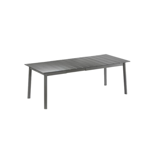 LAFUMA MOBILIER - Ensemble LAFUMA MOBILIER table de repas extensible et 8 fauteuils de jardin Oron HPL 8-10 personnes GRIS CIMENT