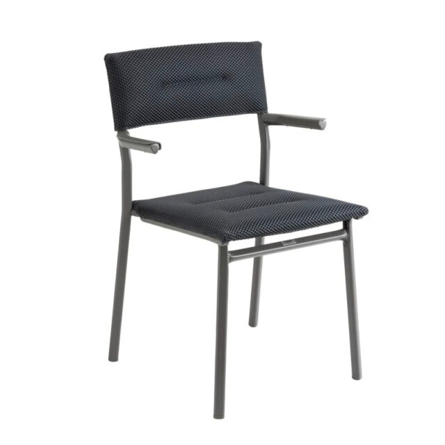 LAFUMA MOBILIER - Ensemble LAFUMA MOBILIER table de repas extensible et 8 fauteuils de jardin Oron HPL 8-10 personnes GRIS CIMENT