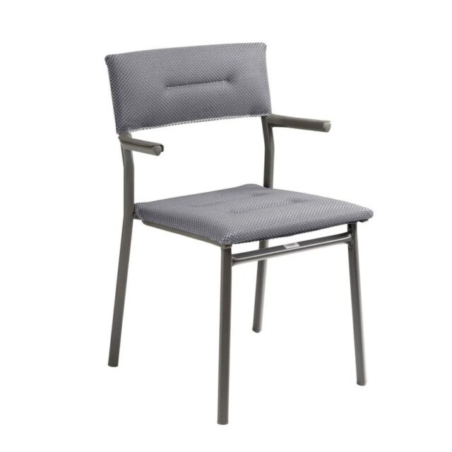 LAFUMA MOBILIER - Ensemble LAFUMA MOBILIER table de repas extensible et 8 fauteuils de jardin Oron HPL 8-10 personnes GRIS SILVER