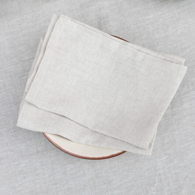 Embrin - Lot de 4 serviettes en lin - Naturel