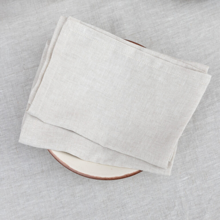 Embrin - Lot de 4 serviettes en lin - Naturel