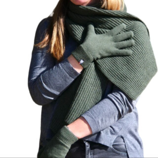 PALÂBA - Gants laine Kaki Femme