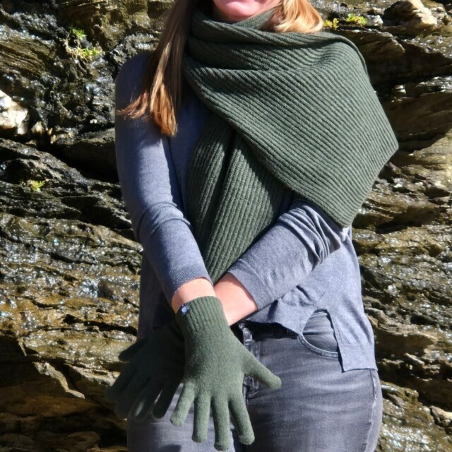 BONNEFOY - Gants laine Kaki Femme – S/M