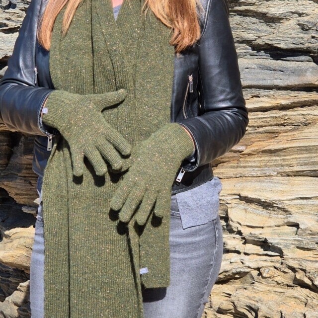BONNEFOY - Gants tactiles femme Kaki – Taille unique