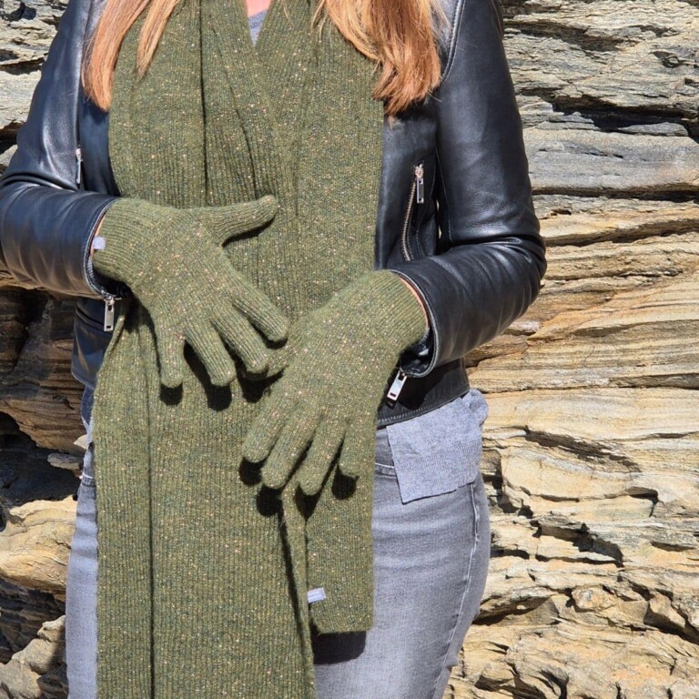 BONNEFOY - Gants tactiles femme Kaki – Taille unique