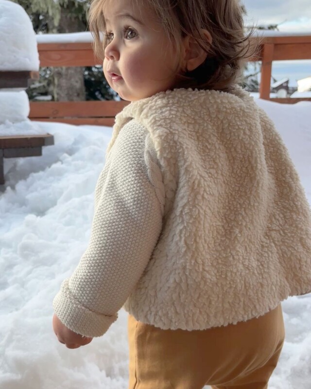 Petit Pote - Gilet sans manches réversible / Coton bio – 3-4 ans / Ecru