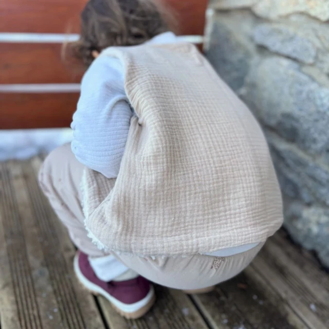 Petit Pote - Gilet sans manches réversible / Coton bio – 3-4 ans / Ecru